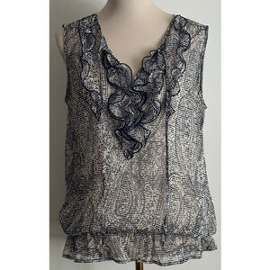 Women's Quintessential Black & White Blouse L